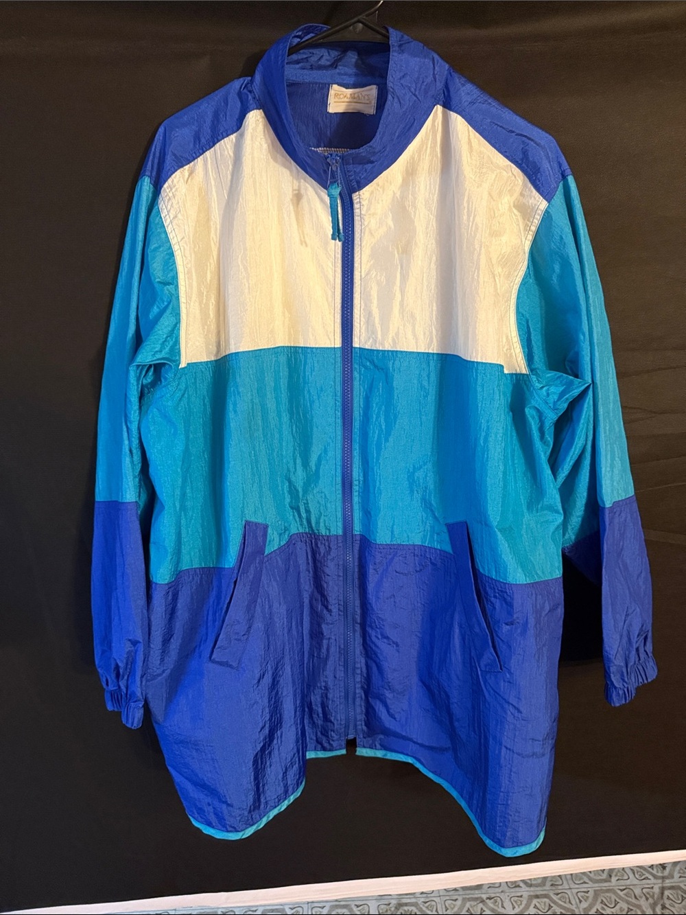 Vintage 90s Roaman's Oversized Colorblock Windbreaker Jacket Men’s XL
